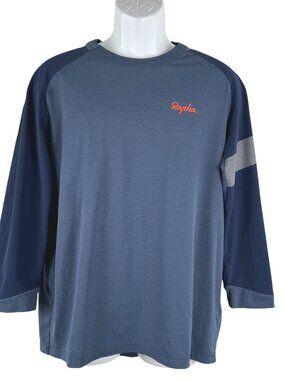Rapha Trail 3/4 Jersey Shirt Top Mens Large Blue Cycling Lightweight TP-3975   D
